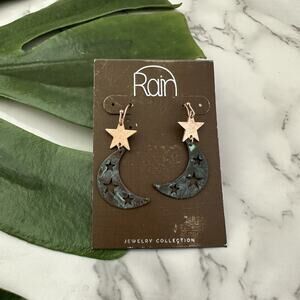 Rain Y2k Moon and Stars Earrings New Copper Blue Celestial Dangle